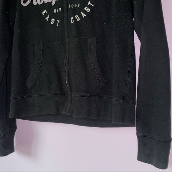 Aeropostale Size M Women's Black Hoodie Jacket Logo 90s Y2K Graphic - Picture 3 of 8
